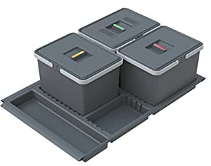 Elletipi Metropolis PTC28 08050 7F C97 PPV Pattumiera Differenziata da Cassetto, Grigio, 71x46x28 cm