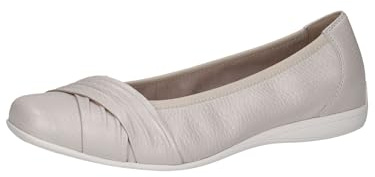 CAPRICE Damballerinaskor av läder, bekväma, Pärla av hjort, 39 EU