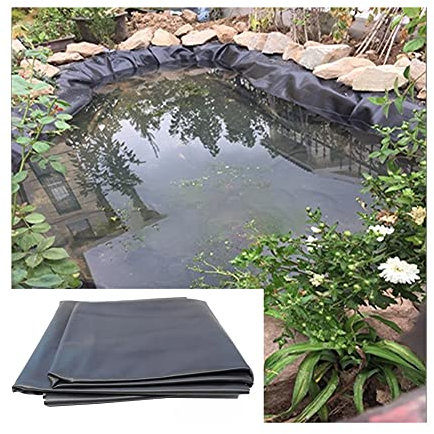 Teichfolie, Großer Fischteich Liner Gartenpoolmembran Wasserdichtes Futter Teiche Seen Schutzunterlage (Color : Black-0.45mm, Size : 3x2m)