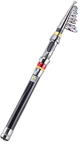 Cocoarm Teleskop-Angelrute Tragbare Carbon Superleichte Pistolengriff Angelrute Bass 2,1/2,7/3,0/3,6 m Teleskopangel für Salzwasser Süßwasser(3.6m)