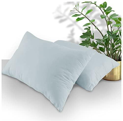 GC GAVENO CAVAILIA Plain Housewife Pillow Cases, Envelop Closure Pillowcases 2 Pack, Poly Cotton Standard Pillow Covers, Sky Blue, 74 x 48 Cm, 2 x Pillow Case