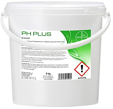 HERRLAN® pH Plus 5 kg Granulat – Hochwirksames pH-Heberpulver | für Pool, Whirlpool & SwimSpa | pH-Wert-Erhöhung für Chlor- & Salzanlagen | Made in Germany