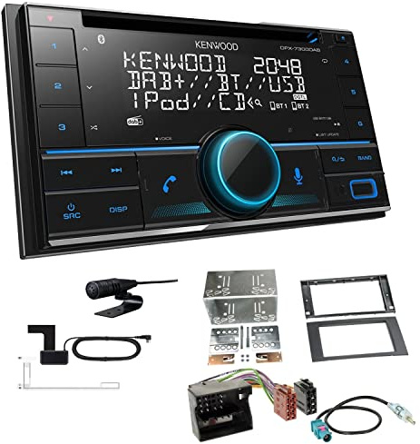 Kenwood DPX-7300DAB 2-DIN Autoradio mit Bluetooth Digitalradio DAB+ USB CD passend für Ford Transit 2006-2013 schwarz ohne Canbus