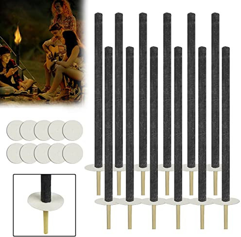 LZQ Tempo di combustione: 100 minuti per esterni, 10 pezzi, torcia di cera naturale per esterni, con manico extra lungo, torcia per bambini, giardino, escursione all'aperto