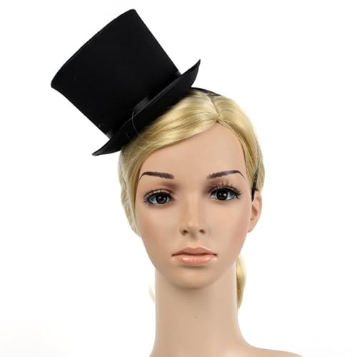 Gadpiparty Banketthut Mini Tophat Mit Haarreif Leichte Kopfbedeckung Für Fasching Party Cosplay Bühnenkostüm 6.69X6.69X4.53In