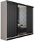 KIER FURNITURE Mehrzweckschrank Malani 200 Schiebetürenschrank - Eleganter Kleiderschrank Schrank Garderobe Spiegel - Wohnzimmerschrank Schiebetüren - Weiß + Graphit 200x205x59 cm