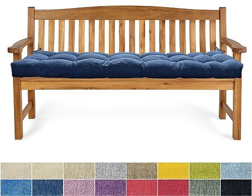 PHUSTJKL Bankauflage Bankkissen 110X50X6CM Sitzkissen für Bank rutschfeste Bankpolster Gartenbankkissen Rückenkissen Schaukel Stuhlkissen für Outdoor/Indoor Gartenmöbel Terrasse-Navy Blau