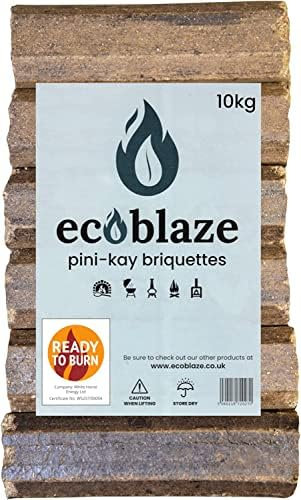 Ecoblaze Pini Kay 2x10kg Fire Logs for Wood Burner, Heat Logs, Firewood, Firelogs, Fire Wood for Log Burner