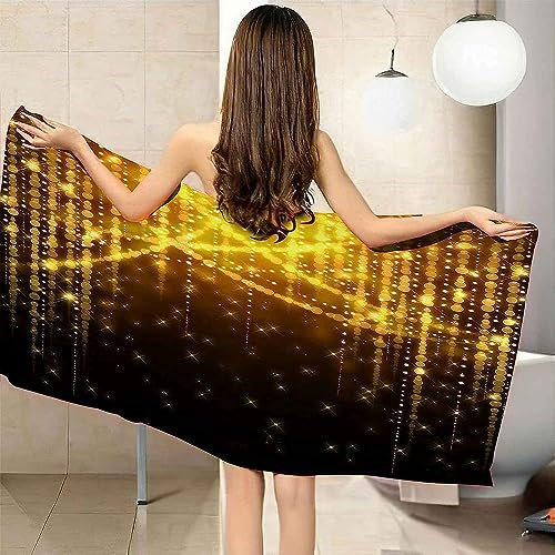 Handtuch Strand Strandtuch 3D Rundes Goldenes Licht XXL 200 X 200 cm, Beach Towel Strandlaken Saunahandtuch Camping Fitness Yoga Sport Handtuch Groß Reisehandtuch Badetücher Strandtücher -1P4A