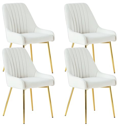 Sepnine Stühle Esszimmer 4er Set, Küchenstühle Moderne, Polsterstuhl Esszimmerstühle mit Metallbeinen, Samt Essstuhl, ergonomische Dining Chairs