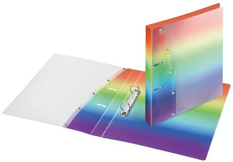 VELOFLEX 1141404 - Ringordner Rainbow Diamond DIN A4, mit 2-Ring-Mechanik, aus PP, Schulordner, Ringbuch, 1 Stück