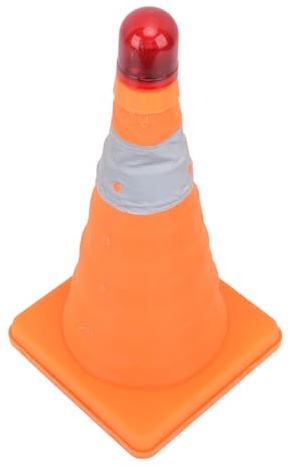Cono di Sicurezza Stradale, Cono di Sicurezza Stradale Pieghevole e Portatile con Spia LED Visibilità Migliorata, Cono di Parcheggio Riflettente, Ideale, Coni