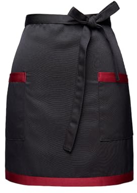 Kaslaider Taillenschürze mit 2 Taschen für Frauen Männer, Kellner Schürze Vorbinder, Kurze Halbe Schürze, Kochschürze Küchenschürze Kellnerschürze für Hause Chef Bar Bistro Café Restaurant