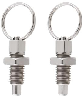 EMSea 2 unidades de empuje de resorte con anillo de tracción M10, pasador de liberación rápida, acero inoxidable, tipo sin bloqueo, empujador de resorte retráctil a mano, para instalaciones