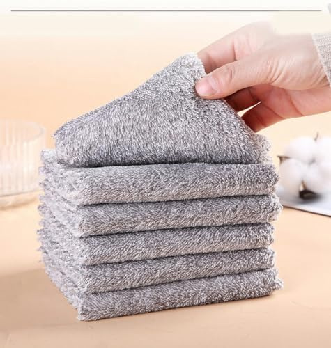 MEKPAM Serviette À Vaisselle en Charbon De Bambou De Style Japonais,Tampon À Récurer,Chiffon De Nettoyage De Cuisine,Lingettes Épaisses Et Absorbantes pour Les Mains,20 Pcs