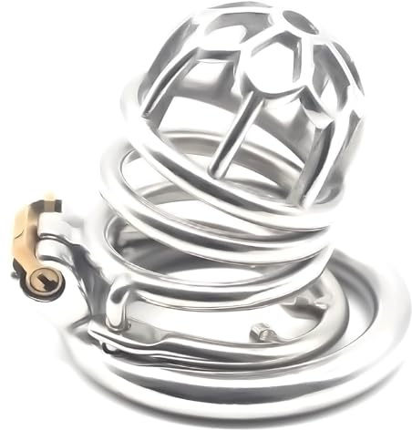 LoversToy Keuschheitskäfig mit Anti-Abfall-Ring – Männlicher Edelstahl Peniskäfig aus Metall, SM Bondage Erotisches Sexspielzeug für Paare und Männer (40mm Ring)