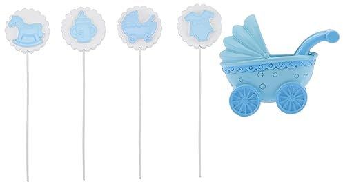 CHILDWEET 5 Stücke Kinderwagen Kuchen Dekorationen Für Baby Dusche Geburtstag Party Supplies