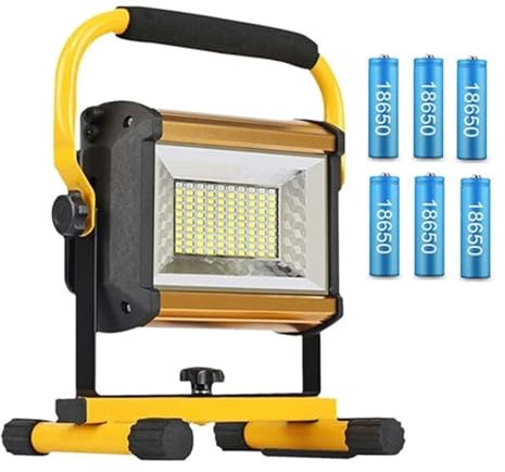 Fari da esterno, luci esterne, Riflettore esterno impermeabile da 100 W Proiettore esterno LED Faretto RGB Faro ricaricabile con batteria 6*18650 ,per porta d'ingresso, cortile, strade(100W With Batte