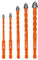 BGTEC Punte Eccentriche a denti di Sega a Quattro Taglienti - 5 pezzi 5/6/8/10/12mm Punta Trapano Legno per legno, plastica, mattoni, piastrelle, vetro, calcestruzzo e marmo