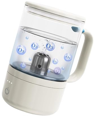 Gobelet à eau portable et rechargeable à l'ozone - Générateur O3 pour le bain de bouche, les sports de plein air et les voyages, gobelet en verre à haute teneur en hydrogène pour protéger les dents