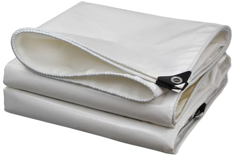 Telone in PVC resistente e impermeabile, 2 x 3 m, 500 g/m², extra resistente, per uso esterno, ideale per tende, tetti e campeggio, colore bianco (5 x 6 m x 6 m)
