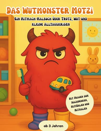 Das Wutmonster Motzi - Ein Mitmach-Malbuch über Trotz, Wut und kleine Alltagskrisen: Ab 3 Jahren | 30 Geschichten zum Vorlesen | 30 passende ... Gefühlsreflexion und zum gemeinsamen Reden