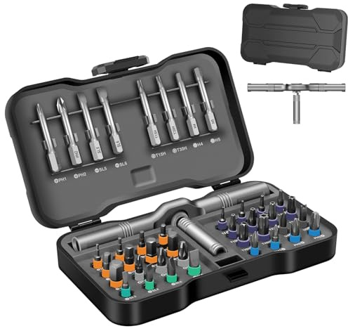42 in 1 Magnetic Screwdriver Set, DIY Ratchet Screwdriver Set, Multi Bit Magnetic Drive Set with Detachable Ratchet Handle, Portable Compact Repair Tool Kit