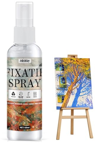 AllisWay Vernice Trasparente Lucida Vernice Fissativa Fissativo Universale Fissativo per Disegni a Matita Proteggere I Dipinti Pastelli, Dipinti a Olio, Pastello, Acquerello, 100ml