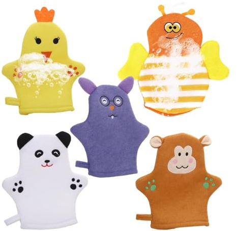 Guantes para el Baño | 5 Piezas Con Forma De Fruta 3D Espumoso Reutilizable Red,Manoplas De Baño Y Guantes Exfoliantes,Para Uso En Bebé Cocina Casa Interior Niño Y Niña Cuerpo Humano