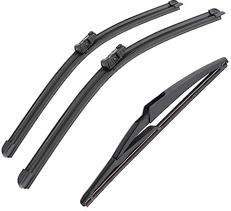 For Fiat 500 312 2007-2017 Car Front Rear Wiper Blades Windshield Windscreen Window Wiper 24+14+11