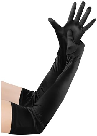 WEIZHENG 1 Pair Women's Long Gloves, Elbow Satin Gloves, Opera Gloves for Weddings, Tea Parties, Cosplay and Outfit Coordination