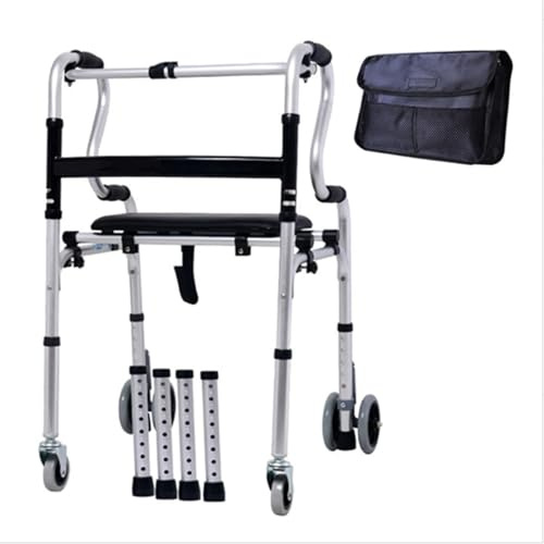 Klappbarer Gehwagen mit Rädern, Rollgehwagen, Radgehwagen, Leichtgewichtige Gehwagen for Senioren und Erwachsene, Höhenverstellbar rehabilitation gehhilfe(Color2)