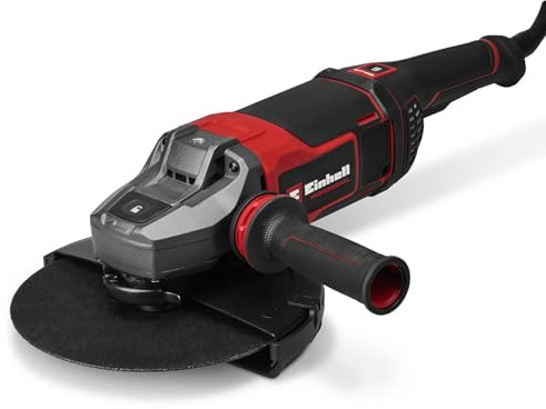 Einhell Professional vinkelslip TP-AG 230/2400 (2 400 W, 230 mm skiv-Ø, 71 mm kapdjup, vridbart handtag, anti-vibration, kapskydd, utan kapskiva)