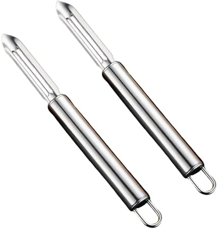 Thfaeyta 2 Pack Stainless Steel Potato Peeler, Vegetable Peeler Set for Kitchen, Easy Grip Peelers for Potatoes Vegetables and Fruit, Ergonomic Design