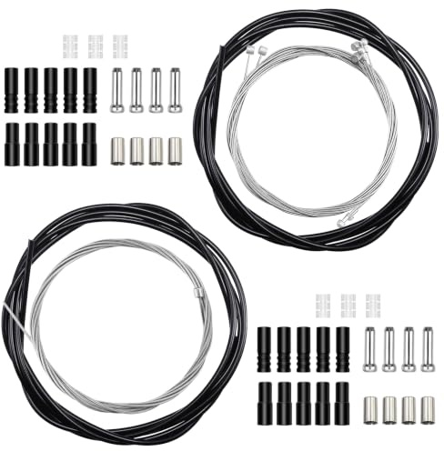 Fahrrad Bremszug und Schaltzug Set, Komplettes Universelles Fahrrad Bremskabel Bowdenzug Reparatur Set, mit Bremszughüllen, Schaltzughüllen, Innenzügen, Endkappen und O Ringen, für MTB Rennrad E Bike