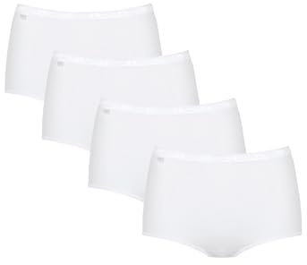 Sloggi Femme Basic+ 3p sloggi Basic Maxi Lot de 3 Culotte taille basse femme Tr s confortable Coton doux et respi, Blanc (White 0003), 58 EU