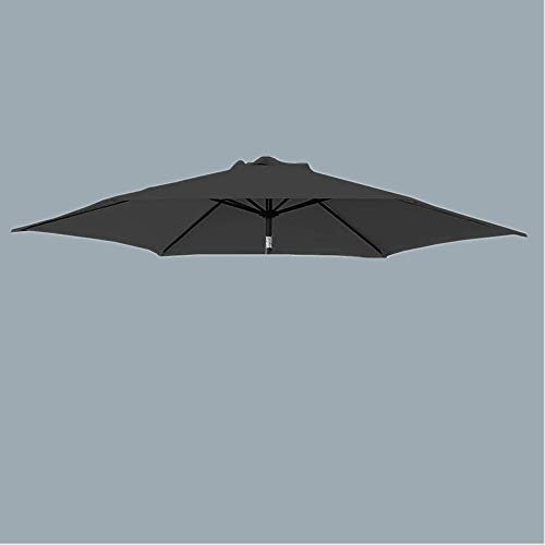 Green Bay Replacement Fabric Garden Parasol Canopy Cover for 2.5m 6 Arm Parasol - Black