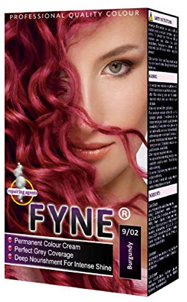 FYNE Tintura permanente per capelli da donna, colore bordeaux, crema colorante per capelli con balsamo integrato, delicata, di lunga durata, facile da usare, adatta a tutti i tipi di capelli, per