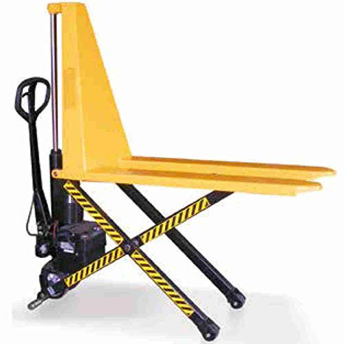 Transpallet sollevatore idraulico a pantografo a grande alzata elevatore a elettrico robusto mm.800 Kg.1000 utile per movimentazione bancali e merci nella logistica industriale - N1/SEF