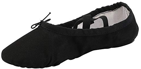 missfiona Ballettschuhe Damen Canvas Tanzschuhe Gymnastik | Geteilte Ledersohle, Ballettschläppchen,Split Sohle,