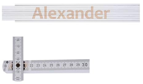 Zollstock weiß mit Namen Alexander zum Geburtstag, Geschenk, Weihnachten