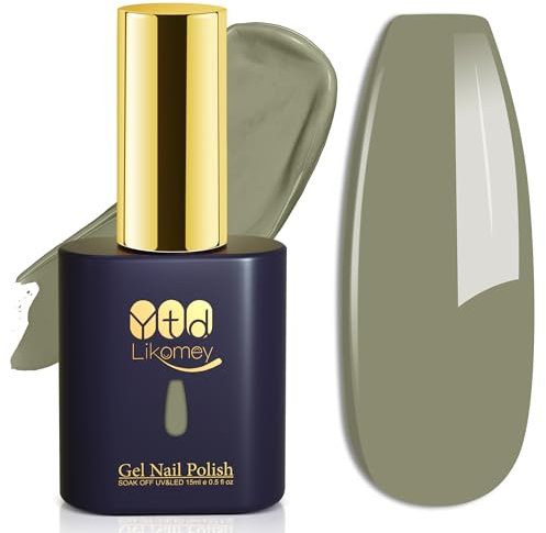 YTD Likomey UV Gellack Nagellack Gel,15ml Salbei Grün Soak Off Farbgel Nagelgel Maniküre Farbe Khaki Gel Polish,CS011