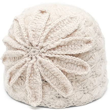 ZLYC Damen Winter Vintage Wolle Fischerhüte Bowler Hut(Einfarbiges Beige)