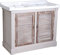 Doppelwaschtisch Landhausstill Waschbecken mit Unterschrank 100 cm Beige Waschplatz hmd336 Palazzo Exklusiv