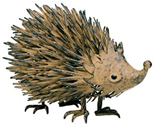 AuraHome Metal Hedgehog Sculpture Brown Garden Ornament