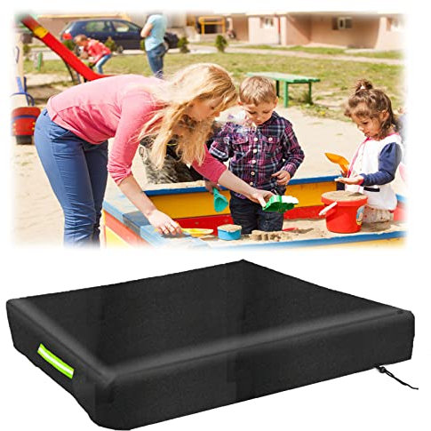 Rouzin Telo di copertura per sabbiera, 150 x 150 x 20 cm, resistente alle intemperie, 210D, per sabbiera, con manico e cordoncino