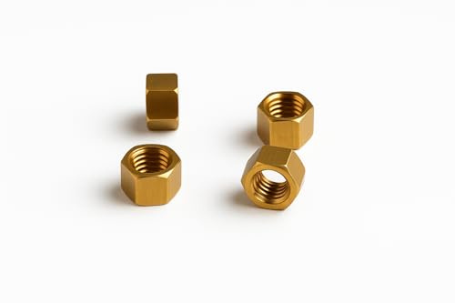 Modellbaumuttern, Modellsechskant hohe Form, Messing, hoher Kopf, M 1,6 mit einer kleinen Schlüsselweite von 2,5mm, Höhe 1,5mm - 10 Stück
