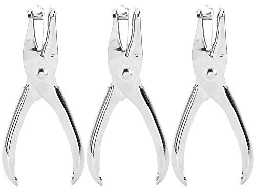 Pinza Perforatrice da 3 Pezzi, Perforatrice in Acciaio Inossidabile, Perforatrice per Biglietti in Carta a Mano con Foro Singolo da 6 Mm, Utensile Manuale in Carta Artigianale