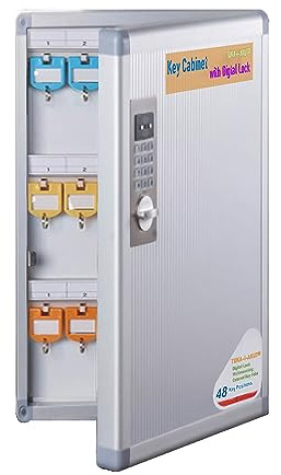 TUKA-i-AKUT Armario Cerradura Electrónica, Fibra Dura con aleación de Aluminio, 1 Unidad-Color Plata, 48 Llaves