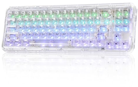 YUNZII X71 68% Kabellose Mechanische Tastatur(Crystal Ice Switch,Weiß)